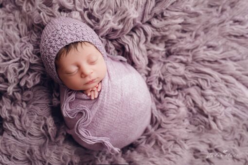 Adrian Newborn Bonnet | Violet