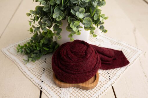 Mohair Knit Wrap | Dark Red