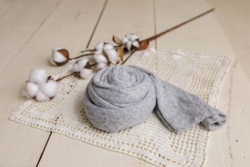 Mohair Knit Wrap | Light Grey