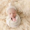 Newborn Pompom Bonnet | Mixed Ivory