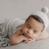 Newborn Pompom Bonnet | Light Grey