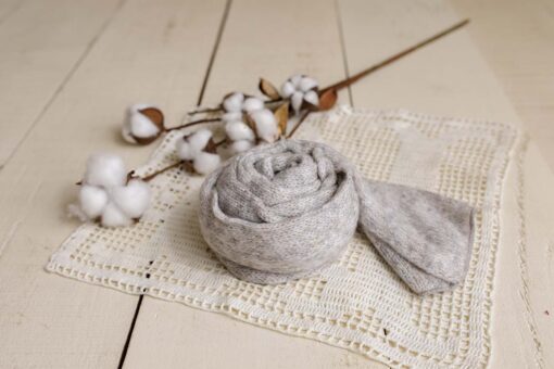 Mohair Knit Wrap | Mixed Grey