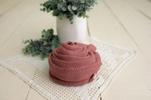 Mohair Knit Wrap | Dark Rose