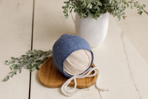 Edhy Newborn Bonnet | Denim Blue